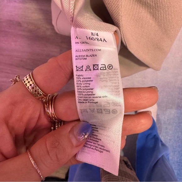 ALLSAINTS SET Aleida Tri Blazer + Aleida Tri Tailored Short in Dusty Pink - Picture 6 of 15